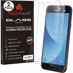 [2 Pack] TECHGEAR GLASS Edition for Galaxy J3 2017 (SM-J330 Series) - Genuine Tempered Glass Screen Protector s Compatible wi ...
