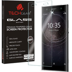 TECHGEAR Screen Protector for Xperia XA2 Ultra - GLASS Edition Genuine Tempered Glass Screen Protector Compatible with Sony Xperia XA2 Ultra