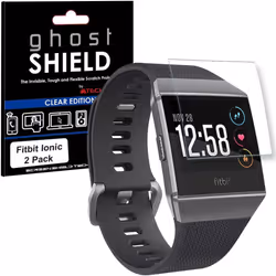 [2 Pack] TECHGEAR Screen Protectors to fit Fitbit Ionic [ghostSHIELD Edition] Reinforced Flexible TPU Screen Protector with F ...