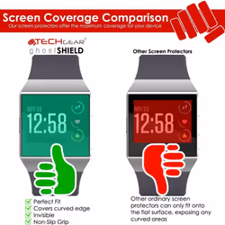 [2 Pack] TECHGEAR Screen Protectors to fit Fitbit Ionic [ghostSHIELD Edition] Reinforced Flexible TPU Screen Protector with Full Screen Coverage