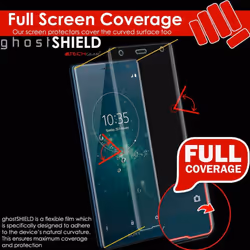 [3 Pack] TECHGEAR Screen Protectors to fit Sony Xperia XZ2 [ghostSHIELD Edition] TPU Screen Protector with Full Screen Coverage inc Curved Screen