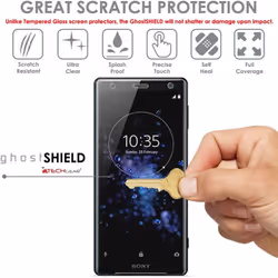 [3 Pack] TECHGEAR Screen Protectors to fit Sony Xperia XZ2 [ghostSHIELD Edition] TPU Screen Protector with Full Screen Coverage inc Curved Screen