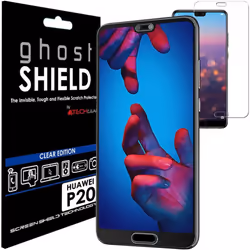 [3 Pack] TECHGEAR Screen Protectors to fit Huawei P20 [ghostSHIELD Edition] Reinforced Flexible TPU Screen Protector with Ful ...