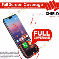 TECHGEAR [3 Pack] Screen Protectors to fit Huawei P20 Pro [ghostSHIELD Edition] Genuine Reinforced Flexible TPU Screen...