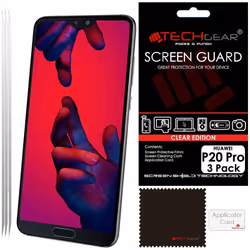 [3 Pack] TECHGEAR Screen Protectors for Huawei P20 Pro - Clear Lcd Screen Protector Compatible with Huawei P20 Pro