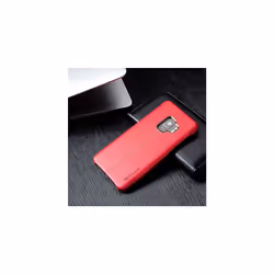 TECHGEAR Premium PU Leather Case Compatible with Samsung Galaxy S9 - Slim-fit, Protective Shell, Back Cover - Red