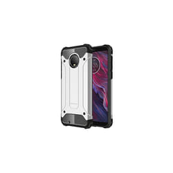 TECHGEAR Moto G6 Case - [Tough Armoured] ShockProof Dual-Layer Protective Heavy Duty Tough Cover Compatible with Motorola Moto G6 - (Silver)