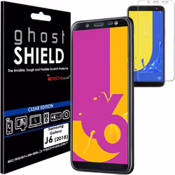 [3 Pack] TECHGEAR Screen Protectors to fit Samsung Galaxy J6 [ghostSHIELD Edition] Reinforced Flexible TPU Screen Protector w ...