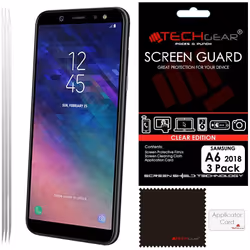 [3 Pack] TECHGEAR Screen Protectors for Galaxy A6 (SM-A600 Series) - Clear Lcd Screen Protectors Cover Guards Compatible with ...