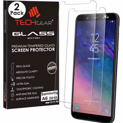[2 Pack] TECHGEAR GLASS Edition for Galaxy A6 (SM-A600 Series) - Genuine Tempered Glass Screen Protectors s Compatible with S ...