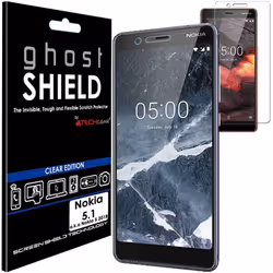 [2 Pack] TECHGEAR Screen Protectors to fit Nokia 5.1 [ghostSHIELD Edition] Reinforced Flexible TPU Screen Protector with Full ...