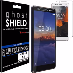 [3 Pack] TECHGEAR Screen Protectors to fit Nokia 3.1 [ghostSHIELD Edition] Reinforced Flexible TPU Screen Protector with Full ...