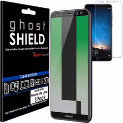 TECHGEAR [3 Pack] Screen Protectors to fit Huawei Mate 10 Lite [ghostSHIELD Edition] Genuine Reinforced Flexible TPU Screen.. ...