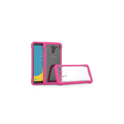 TECHGEAR Samsung Galaxy J6 2018 Case - [Fusion Armour] Premium Slim Hybrid Tough Protective Bumper Case Heavy Duty Protection - Pink