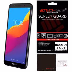 [5 Pack] TECHGEAR Screen Protectors for Honor 7S - Clear Lcd Screen Protectors Cover Guards Compatible with Honor 7S