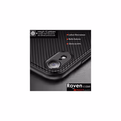 iPhone XR Case - [Raven Case] Flexible Shockproof TPU Slim Fit Case Cover - Carbon Fibre Detail Soft Flexible Protective Shell Guard Case