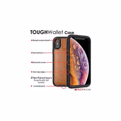 TECHGEAR Apple iPhone XS Case, Tough Armoured Card Wallet 360 Shock Proof Protective Case Cover with Card Slots Wallet & Stand