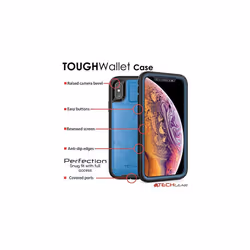 TECHGEAR Apple iPhone XS Max Case, Tough Armoured Card Wallet 360 Shock Proof Protective Case Cover with Card Slots Wallet & Stand