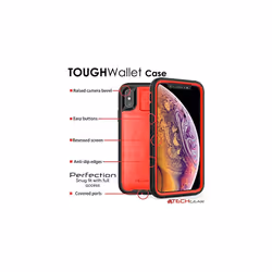 TECHGEAR Apple iPhone XS Max Case, Tough Armoured Card Wallet 360 Shock Proof Protective Case Cover with Card Slots Wallet & Stand