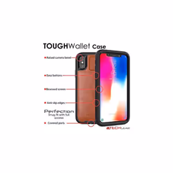 TECHGEAR Apple iPhone XS Max Case, Tough Armoured Card Wallet 360 Shock Proof Protective Case Cover with Card Slots Wallet & Stand