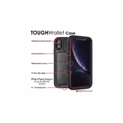 TECHGEAR Apple iPhone XR Case, Tough Armoured Card Wallet 360 Shock Proof Protective Case Cover with Card Slots Wallet & Stand