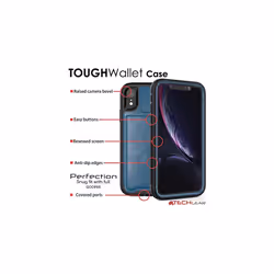 TECHGEAR Apple iPhone XR Case, Tough Armoured Card Wallet 360 Shock Proof Protective Case Cover with Card Slots Wallet & Stand