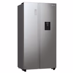 Fridgemaster MS91547DFE, Freestanding, American door, Silver, Touch, LED, Tempered glass