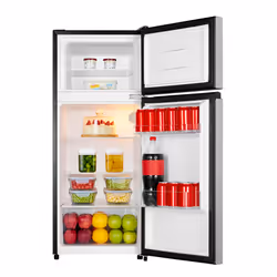 Fridgemaster MTM48120ES fridge-freezer Freestanding 124 L E Silver