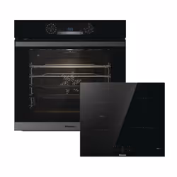 Hisense BI60651HIBUK, Zone induction hob, 4 zone(s), Glass-ceramic, Black, Touch, 59.5 cm
