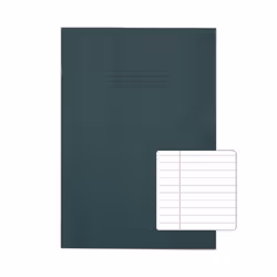 Rhino A4 Plus Exercise Book Dark Green Ruled 80 page (Pack 50) VDU080-