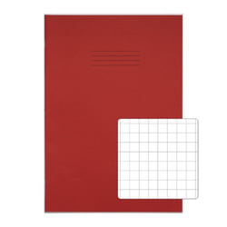 Rhino A4 Plus Exercise Book Red S10 Squared 80 Page (Pack 50) VDU080-3