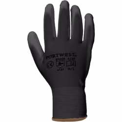 Portwest PU Palm Coated Gloves (A120) / Workwear - M, Black