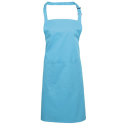 Premier Ladies/Womens Colours Bip Apron With Pocket / Workwear - One Size, Turquoise