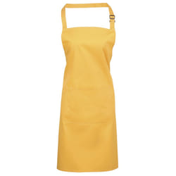 Premier Ladies/Womens Colours Bip Apron With Pocket / Workwear - One Size, Sunflower