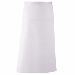 Premier Unisex Colours Bar Apron / Workwear (Long Continental Style) - One Size, White