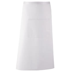 Premier Unisex Colours Bar Apron / Workwear (Long Continental Style) - One Size, White