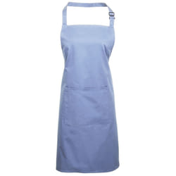 Premier Ladies/Womens Colours Bip Apron With Pocket / Workwear - One Size, Mid Blue
