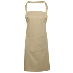 Premier Ladies/Womens Colours Bip Apron With Pocket / Workwear - One Size, Khaki