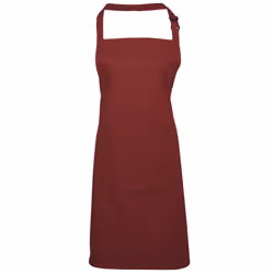Premier Ladies/Womens Colours Bip Apron With Pocket / Workwear - One Size, Burgundy