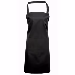 Premier Ladies/Womens Colours Bip Apron With Pocket / Workwear - One Size, Black
