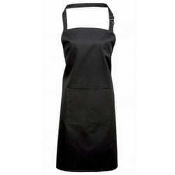 Premier Ladies/Womens Colours Bip Apron With Pocket / Workwear - One Size, Black
