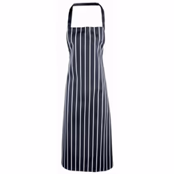 Premier Ladies/Womens Stripe Apron / Workwear (Butchers Style) - One Size, Navy/White