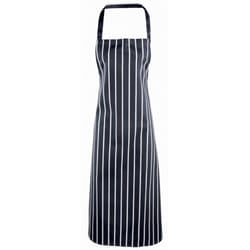 Premier Ladies/Womens Stripe Apron / Workwear (Butchers Style) - One Size, Navy/White