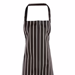 Premier Ladies/Womens Stripe Apron / Workwear (Butchers Style) - One Size, Black/White