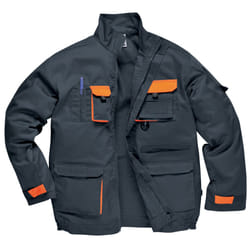 Portwest Mens Contrast Hardwearing Workwear Jacket (TX10) - L, Grey/Orange