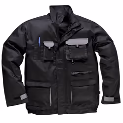 Portwest Mens Contrast Hardwearing Workwear Jacket (TX10) - M, Black