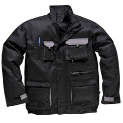 Portwest Mens Contrast Hardwearing Workwear Jacket (TX10) - M, Black
