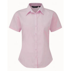 Premier Short Sleeve Poplin Blouse / Plain Work Shirt - 22, Pink