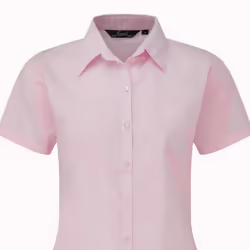 Premier Short Sleeve Poplin Blouse / Plain Work Shirt - 22, Pink