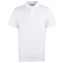Premier Mens Stud Heavyweight Plain Pique Polo Shirt - 3XL, White